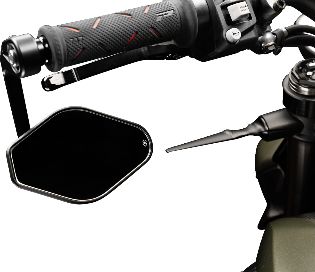 Gilles Tooling Mirror - STRATOS - Side View - Diamond - Black - Right/Left - Each