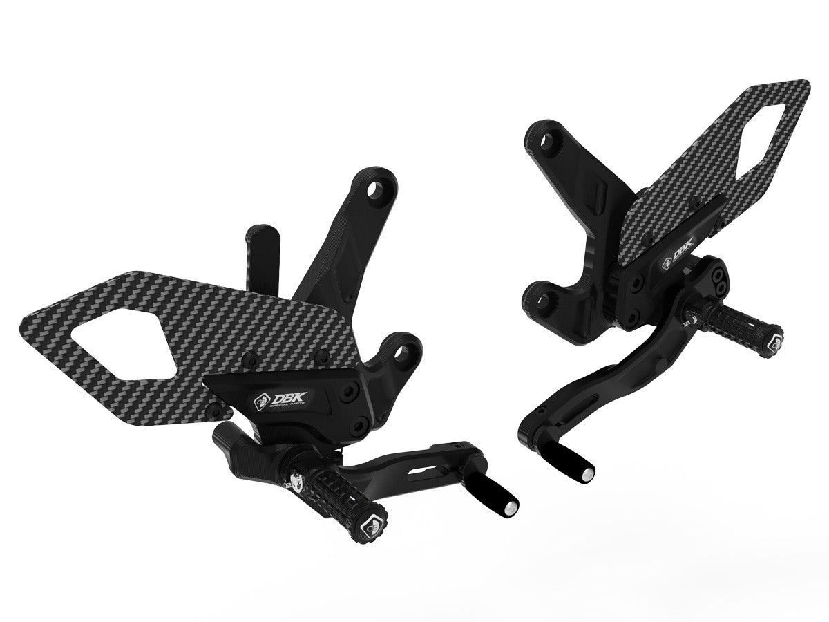 Ducabike DBK PRKTM01 KTM 990 Duke Adjustable Pilot Rearsets Kit - BLACK-BLACK