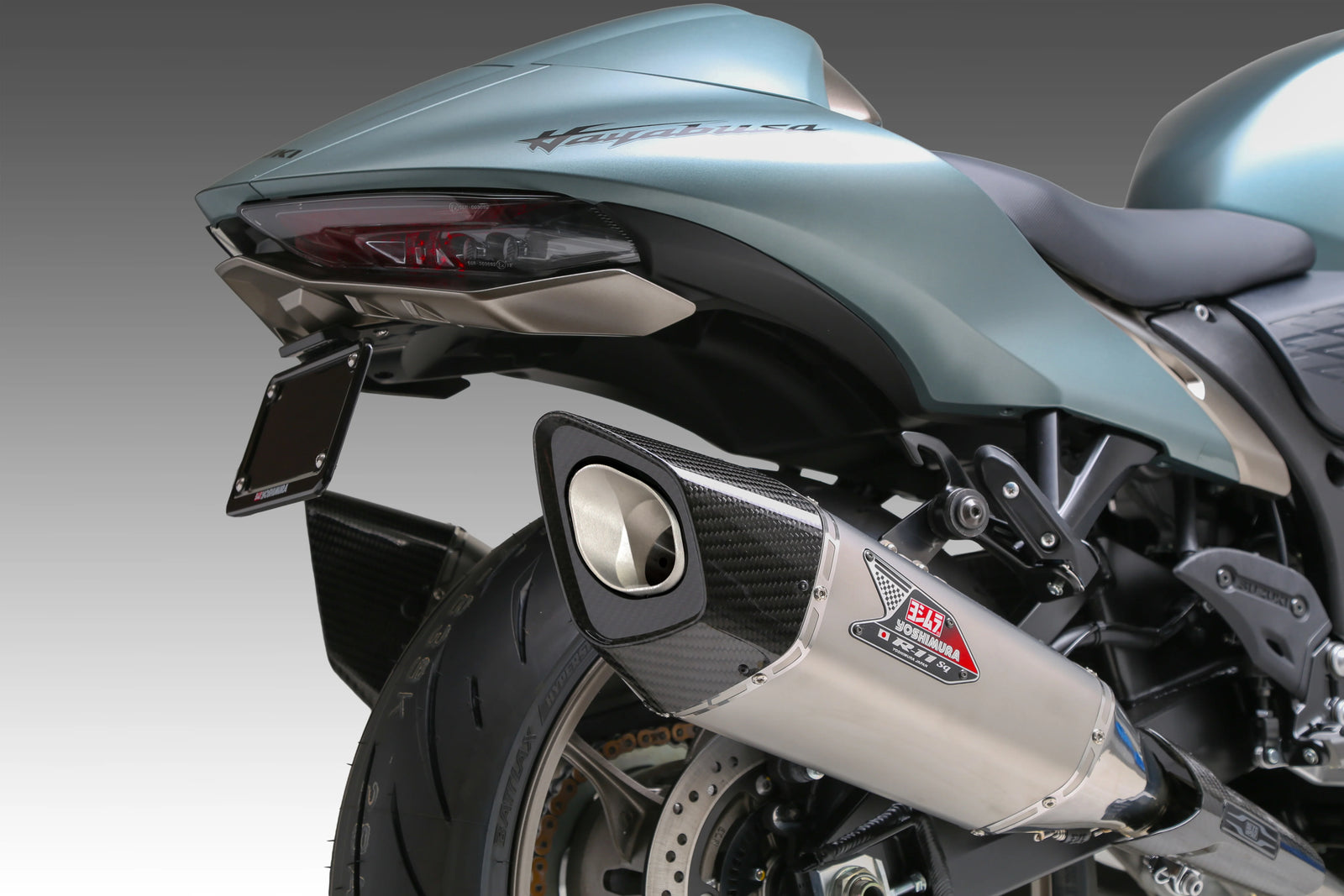 Yoshimura HAYABUSA 2021-26 Race R-11sq-R Dual Stainless Slip-On Exhaust, W/ Stainless Mufflers