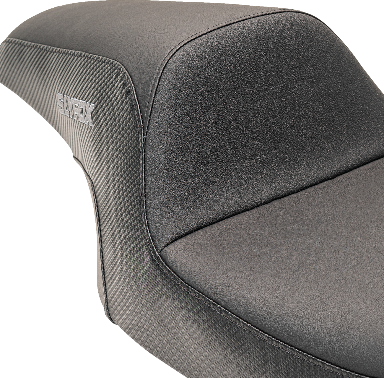 Slyfox Drifter Seat - Gray Logo - Smooth Vinyl - Carbon Fiber - FL '08-'23