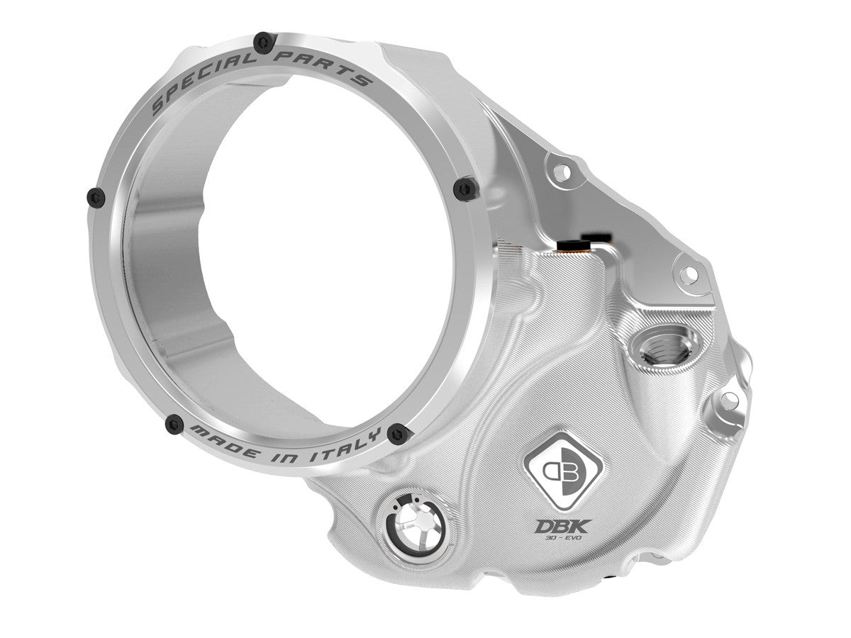 Ducabike DBK CCDV05 3D-EVO Clear Clutch Cover Oil Bath - SILVER-SILVER