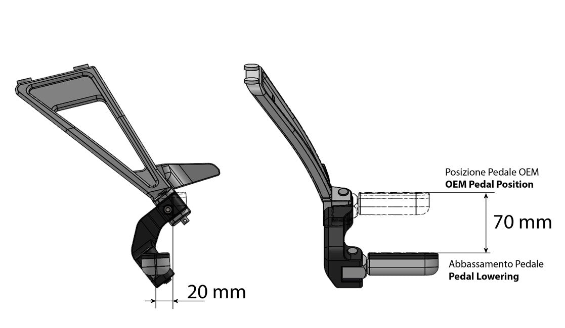 Ducabike DBK PAP04 Moto Guzzi Passenger Footpeg Comfort Kit