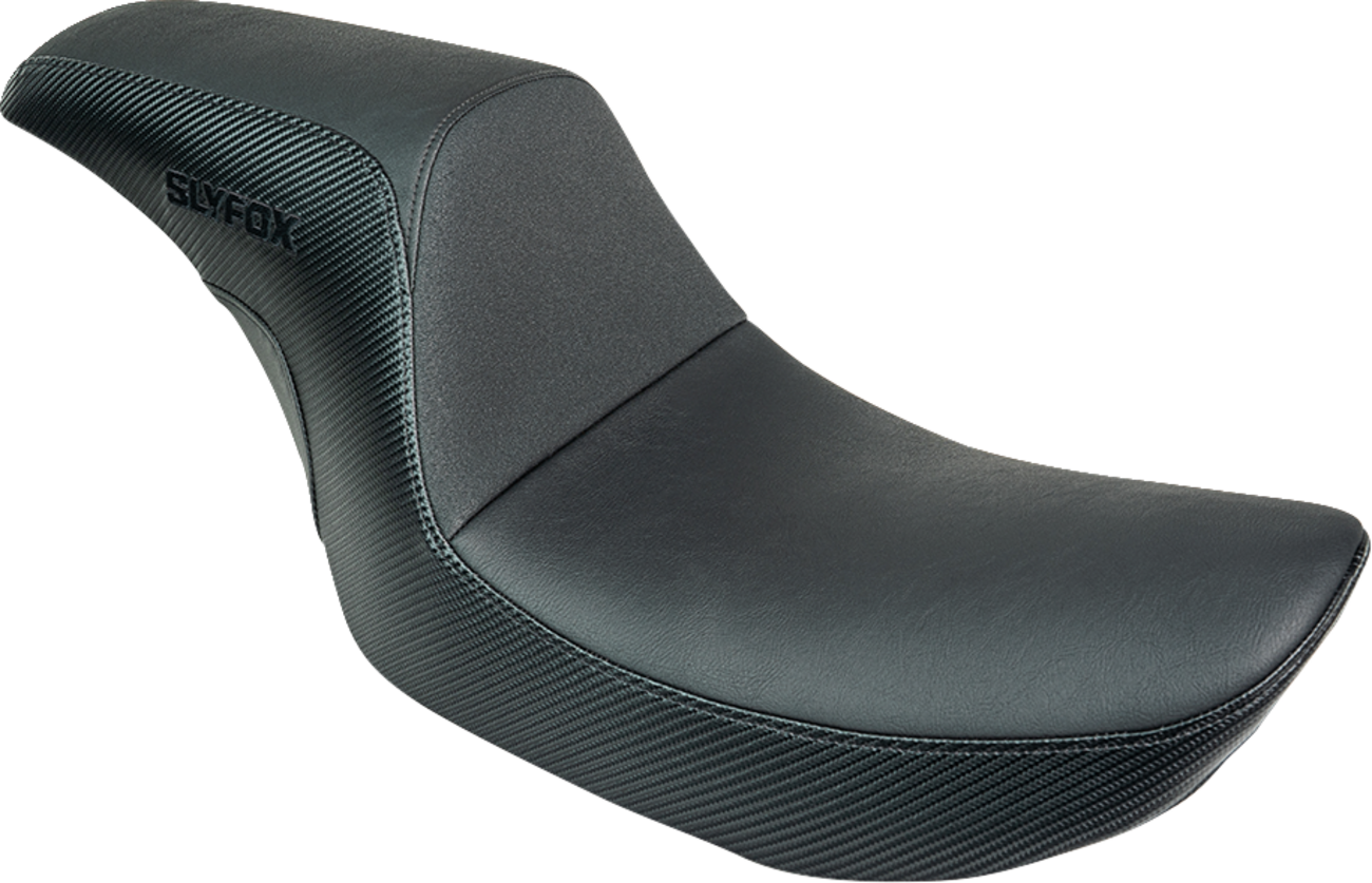 Slyfox Drifter Seat - Black Logo - Black Vinyl - Smooth - FXR '82-'00