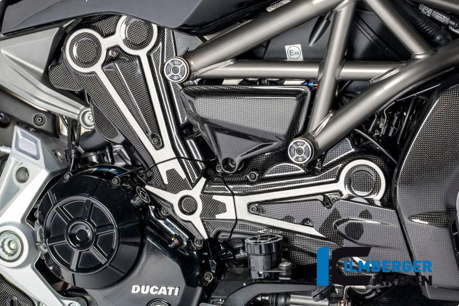 Ilmberger Carbon Cam Belt Covers With Chrome Decal Ducati XDiavel 2016 - Gloss