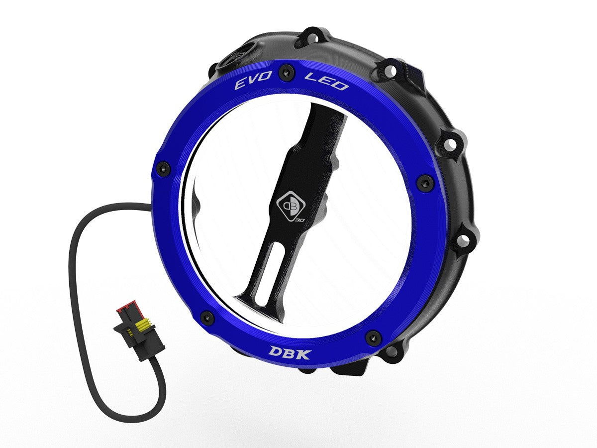 Ducabike DBK Ccdvl12 BMW Evo LED Clear Clutch Cover - BLACK-BLUE