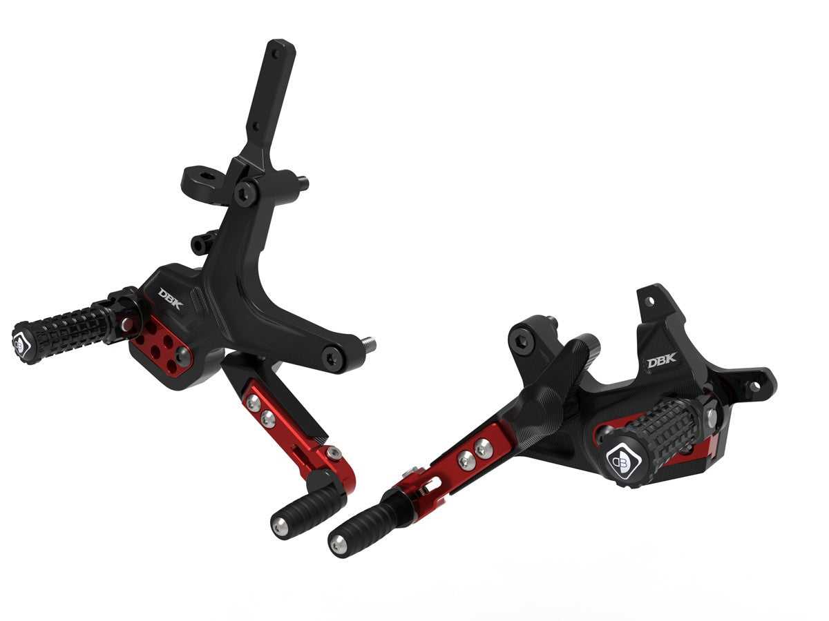 Ducabike DBK Adjustable Rearsets Ducati Streetfighter V2 2025 - BLACK-RED