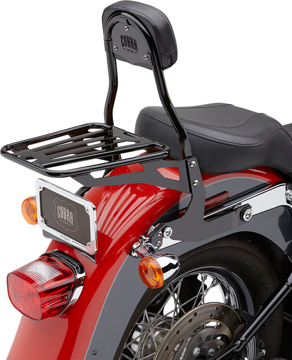 Cobra Backrest Kit - 14" - Black - Softail