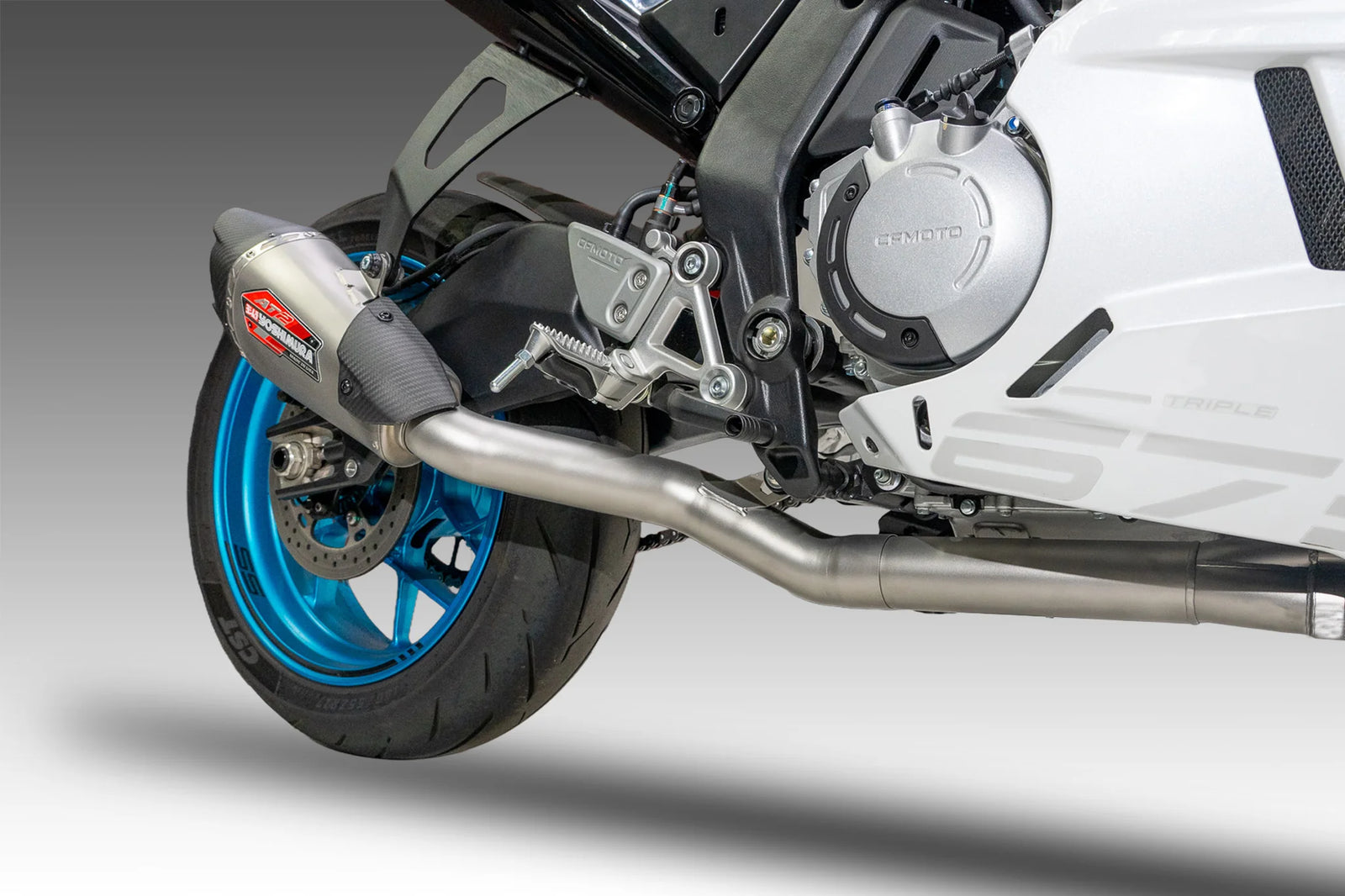 Yoshimura 675SS 2025-26 Race AT2 Stainless Full Exhaust, W/ Stainless Muffler