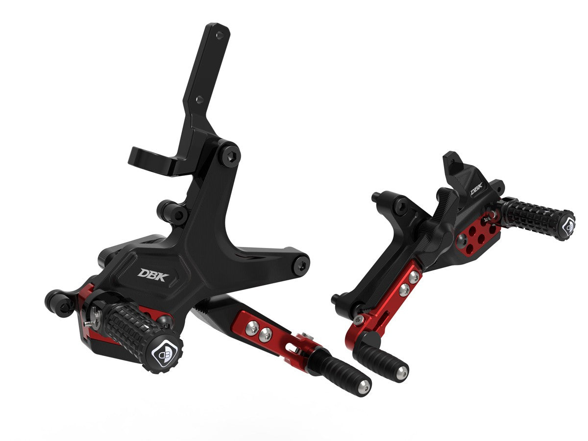Ducabike DBK Adjustable Rearsets Ducati Streetfighter V2 2025 - BLACK-RED