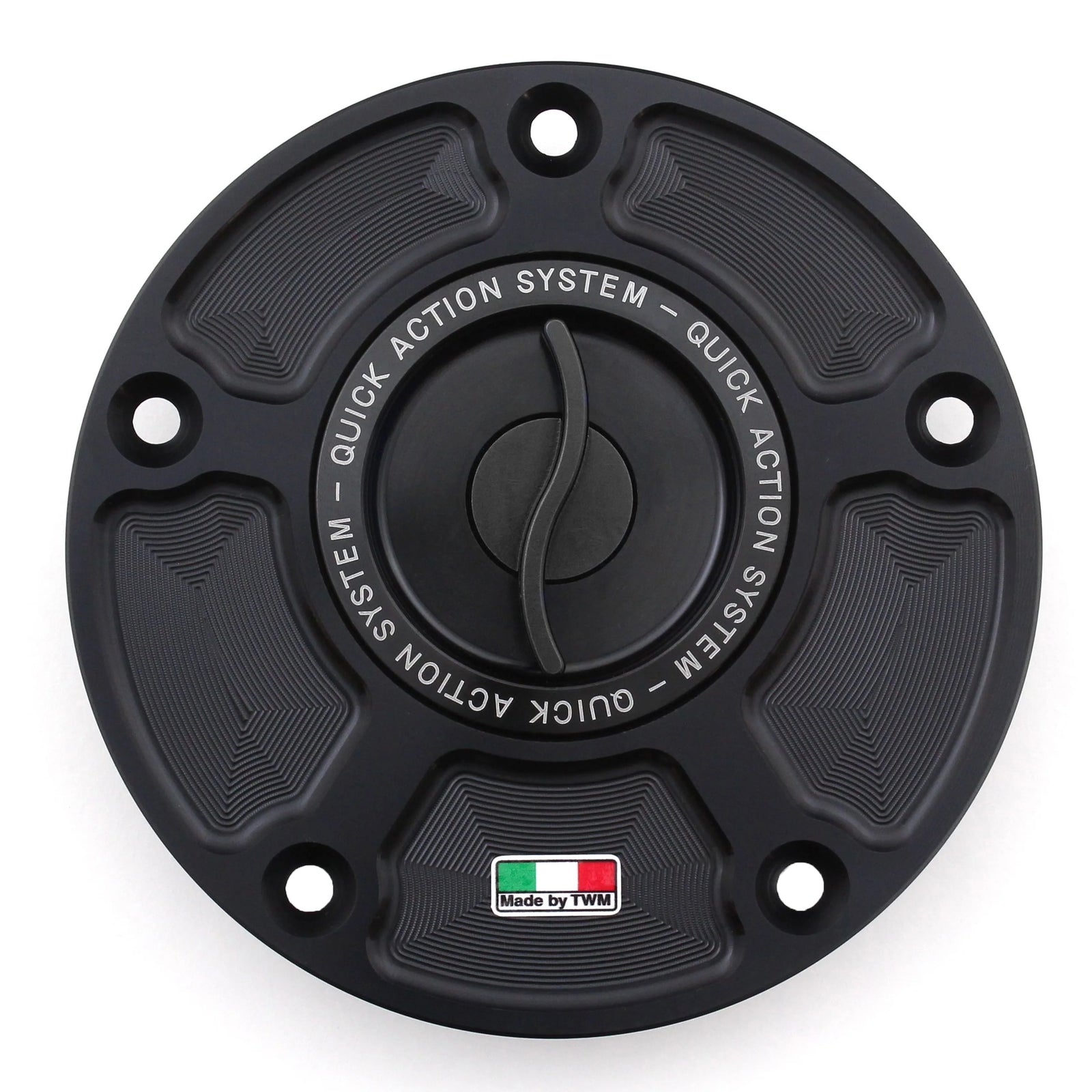 TWM CNC Aluminum Gas Cap / Fuel Cap with Black Center Cap for Kawasaki Motorcycles