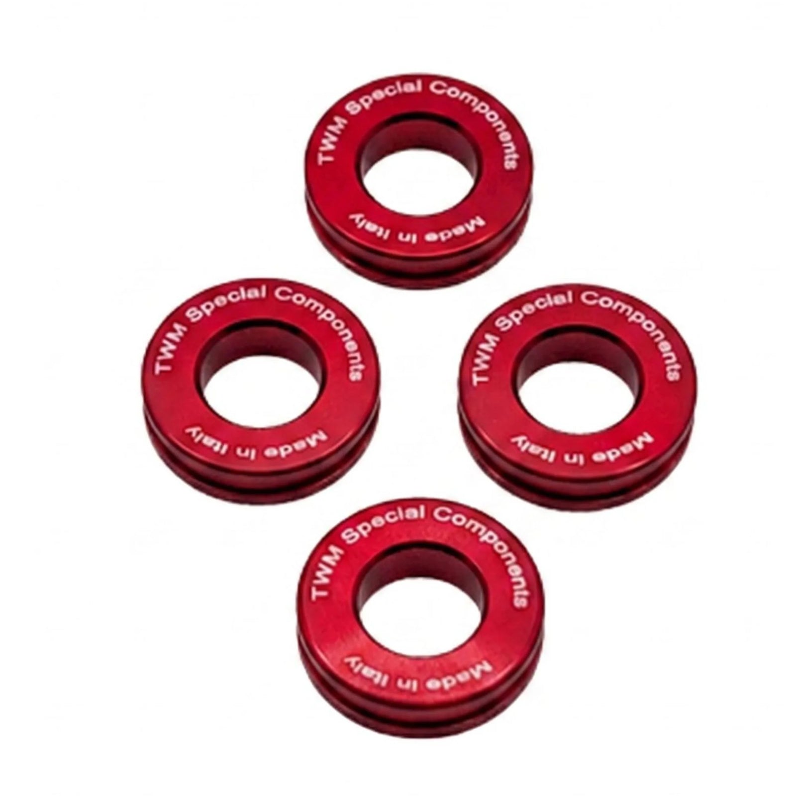 TWM CNC Aluminum Brake Caliper Spacer Kit in Red - DPF.01.R