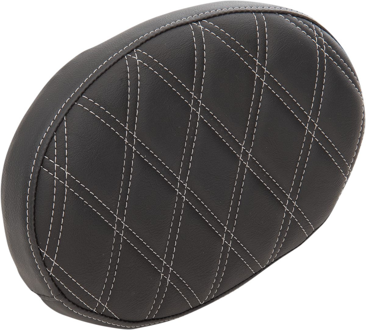 Drag Specialties Seats Oval Sissy Bar Pad - Double Diamond - SIlver Stitch - FL '99-'22