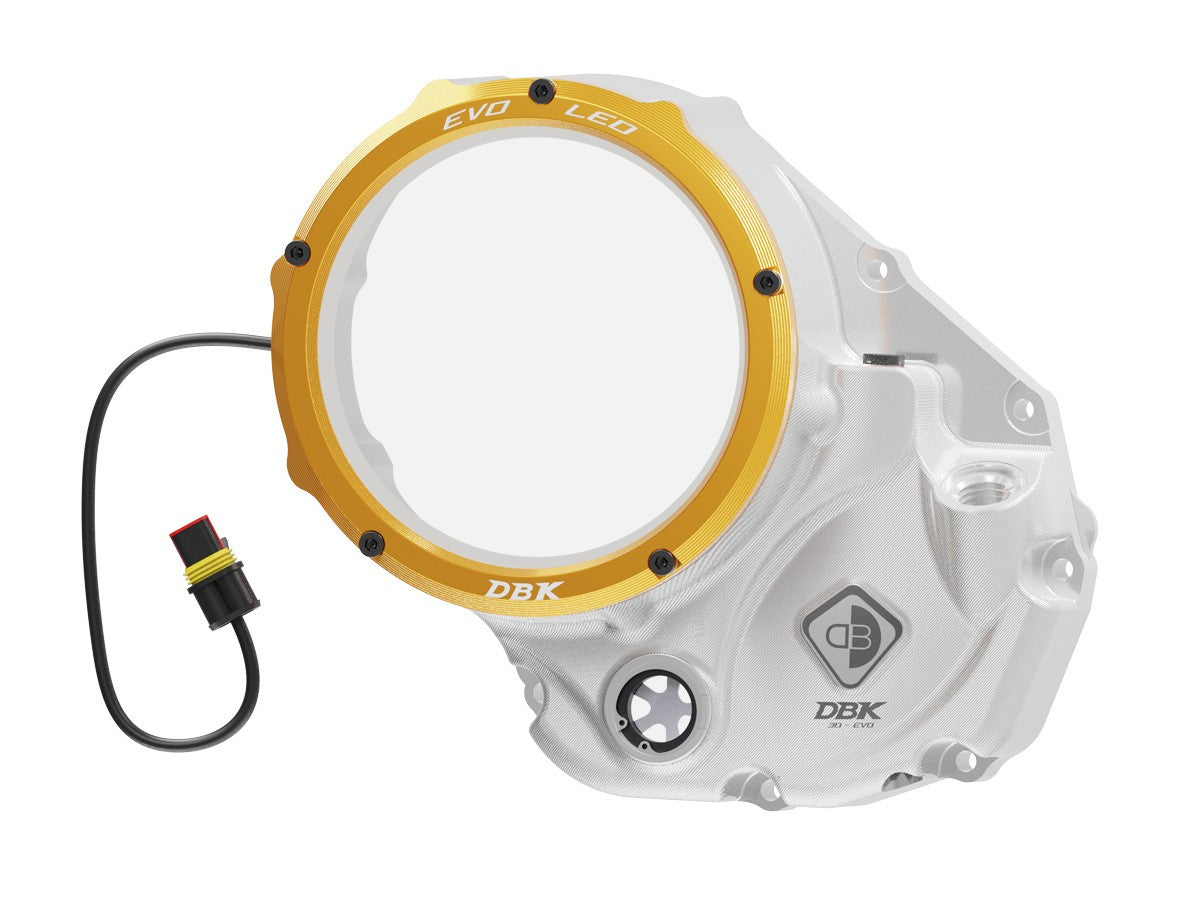 Ducabike DBK CCDVL06 Evo LED Clear Clutch Cover - SILVER-GOLD
