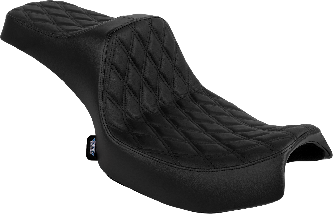 Drag Specialties Seats Predator III 2-Up Seat - Vinyl - Double Diamond - Black Stitch - Chieftain '25/Challenger '20-'25