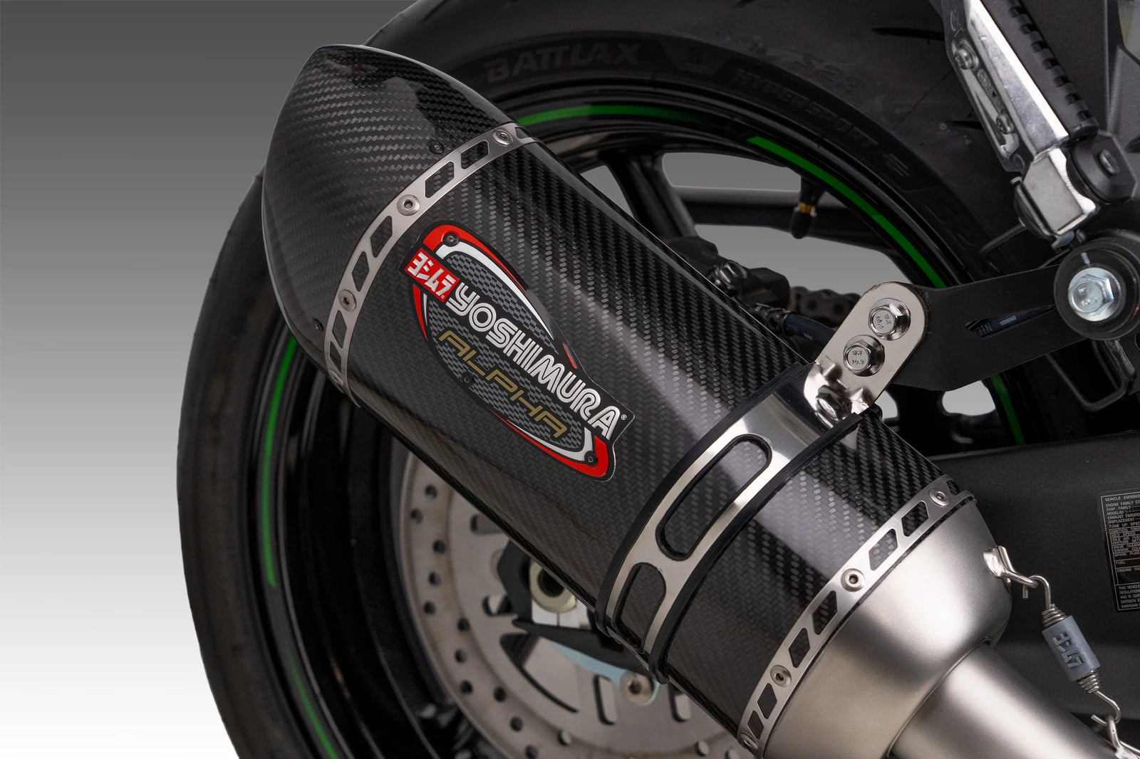 Yoshimura NINJA 1000SX 20-24/Ninja 1100SX 25-26 ALPHA Stainless Slip-On Exhaust, W/ Carbon Fiber Muffler