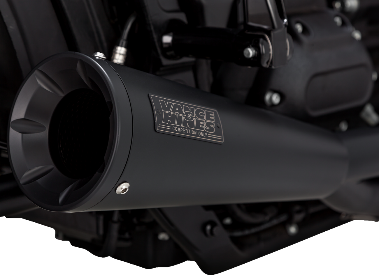 Vance & Hines 2-Into-1 Upsweep Exhaust System - Black - Stainless Steel