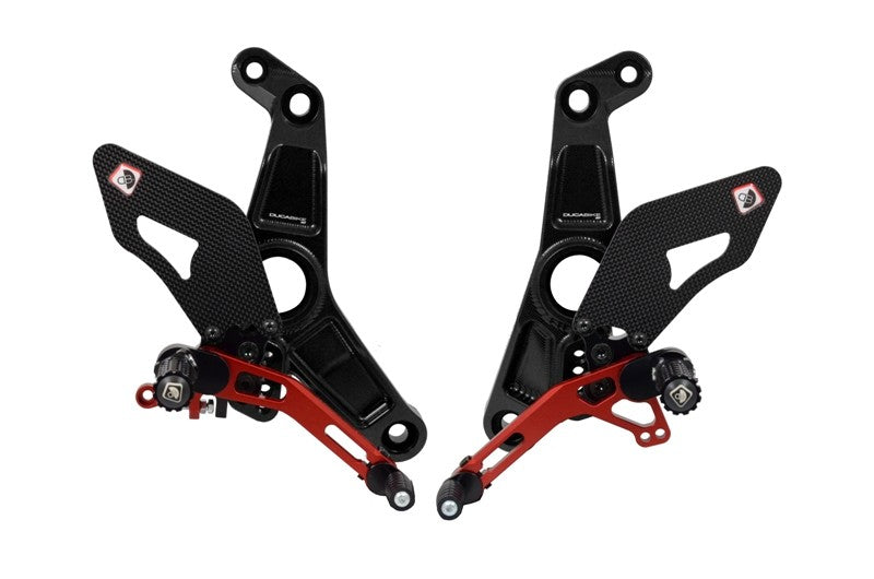 Ducabike DBK PRM12R01 Adjustable Rearset M1200r - BLACK-RED