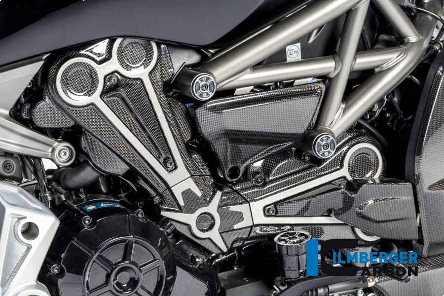 Ilmberger Carbon Cam Belt Covers With Chrome Decal Ducati XDiavel 2016 - Gloss