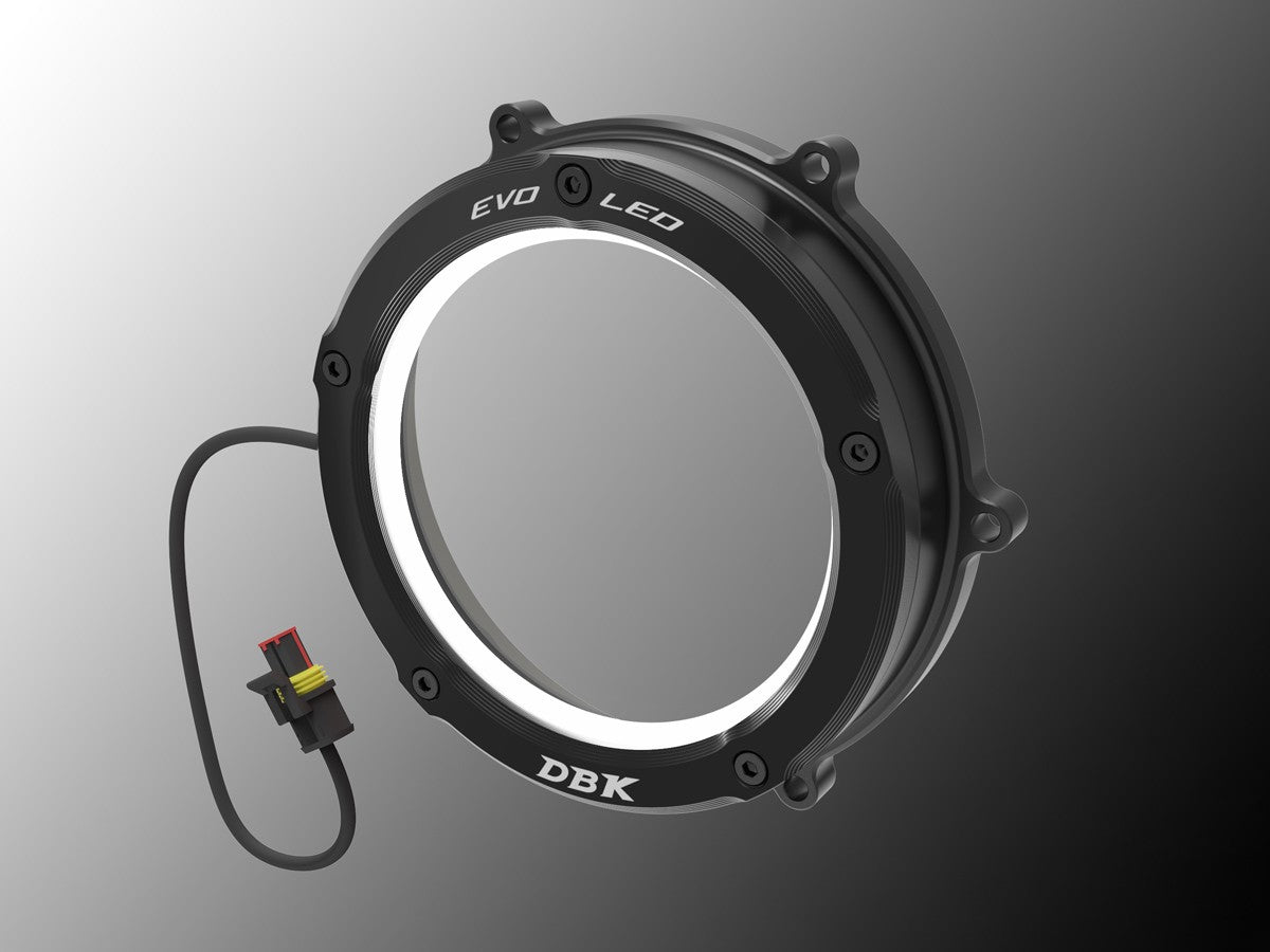Ducabike DBK CCV4L01 Evo LED Clear Clutch Cover - BLACK-RED