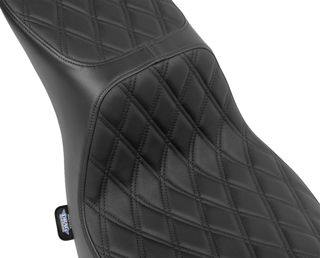 Drag Specialties Seats Predator 2-Up Seat - Vinyl - Double Diamond - Black Stitching - FLSB/FXLRS '18-'24