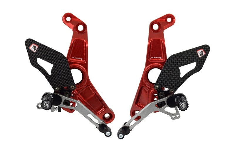 Ducabike DBK PRM12R01 Adjustable Rearset M1200r - RED-SILVER