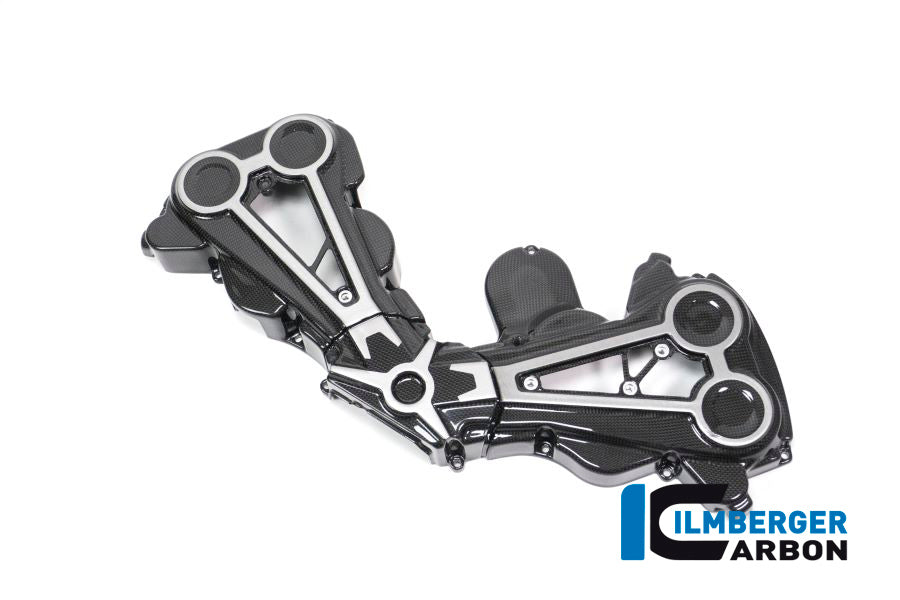 Ilmberger Carbon Cam Belt Covers With Chrome Decal Ducati XDiavel 2016 - Gloss