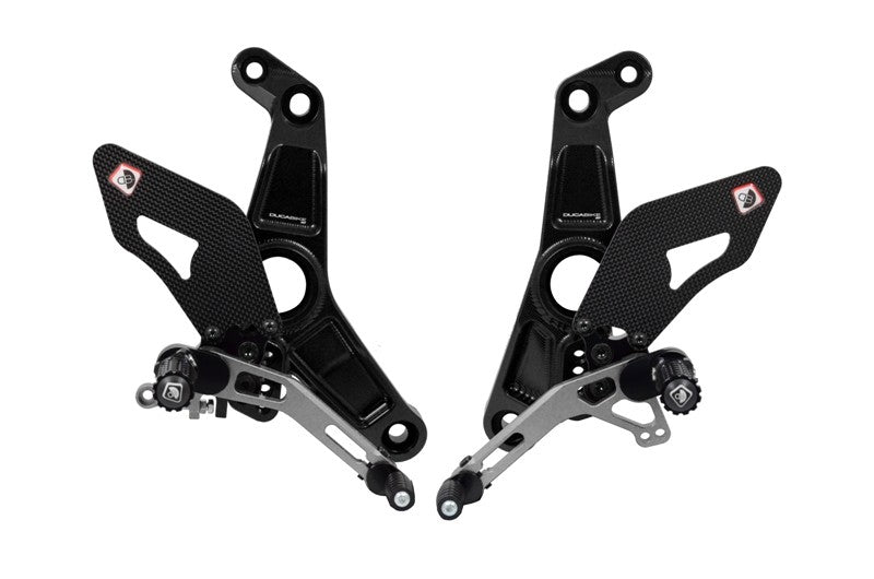 Ducabike DBK PRM12R01 Adjustable Rearset M1200r - BLACK-SILVER