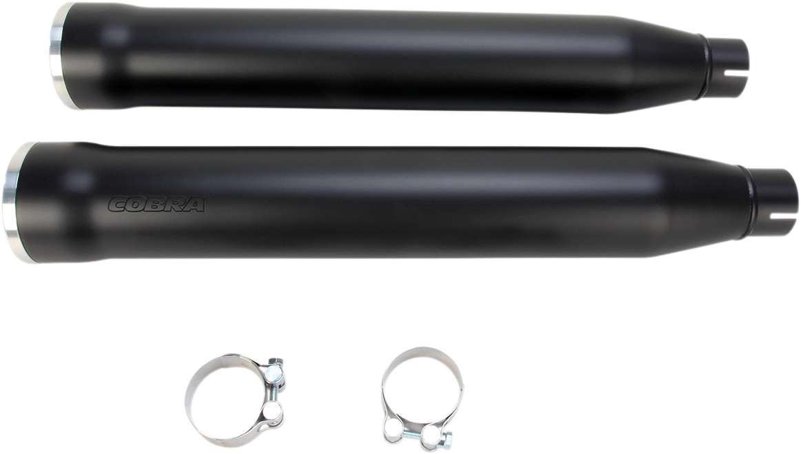 Cobra Slip-On Mufflers With Race Pro Tips - 3" - Black - '07-'17 FXST/B/C, FLSTC/FXCW/C/FXSB/SE