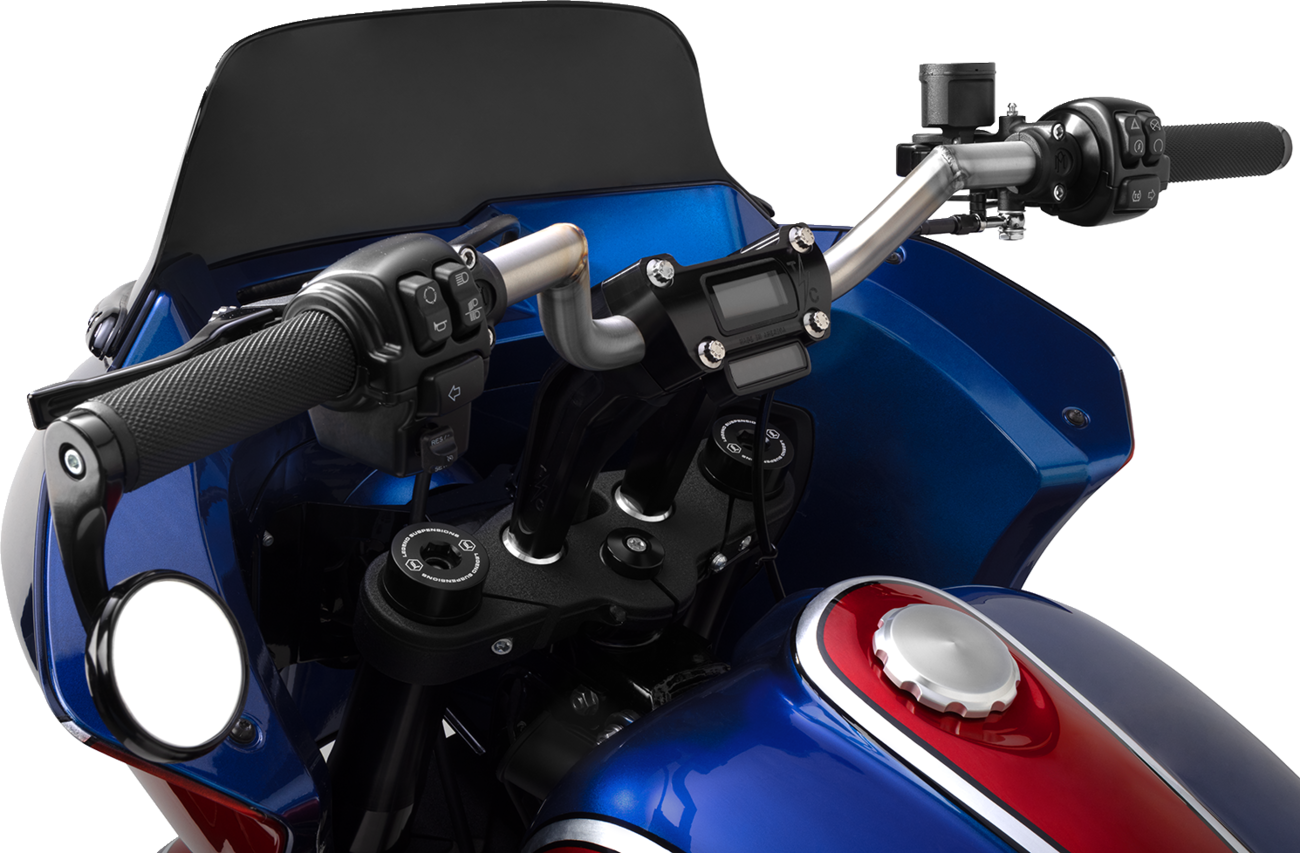 Thrashin Supply CO. Handlebar Risers - Straight - 6" - Gauge Cutout - Black