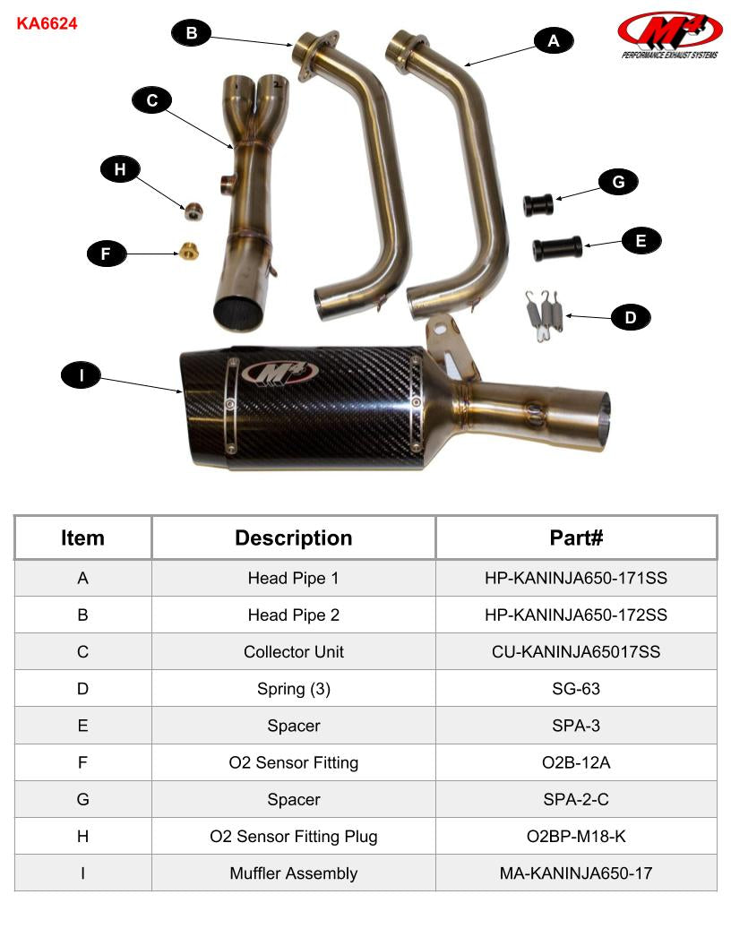 M4 Exhaust KA6624 Component Key