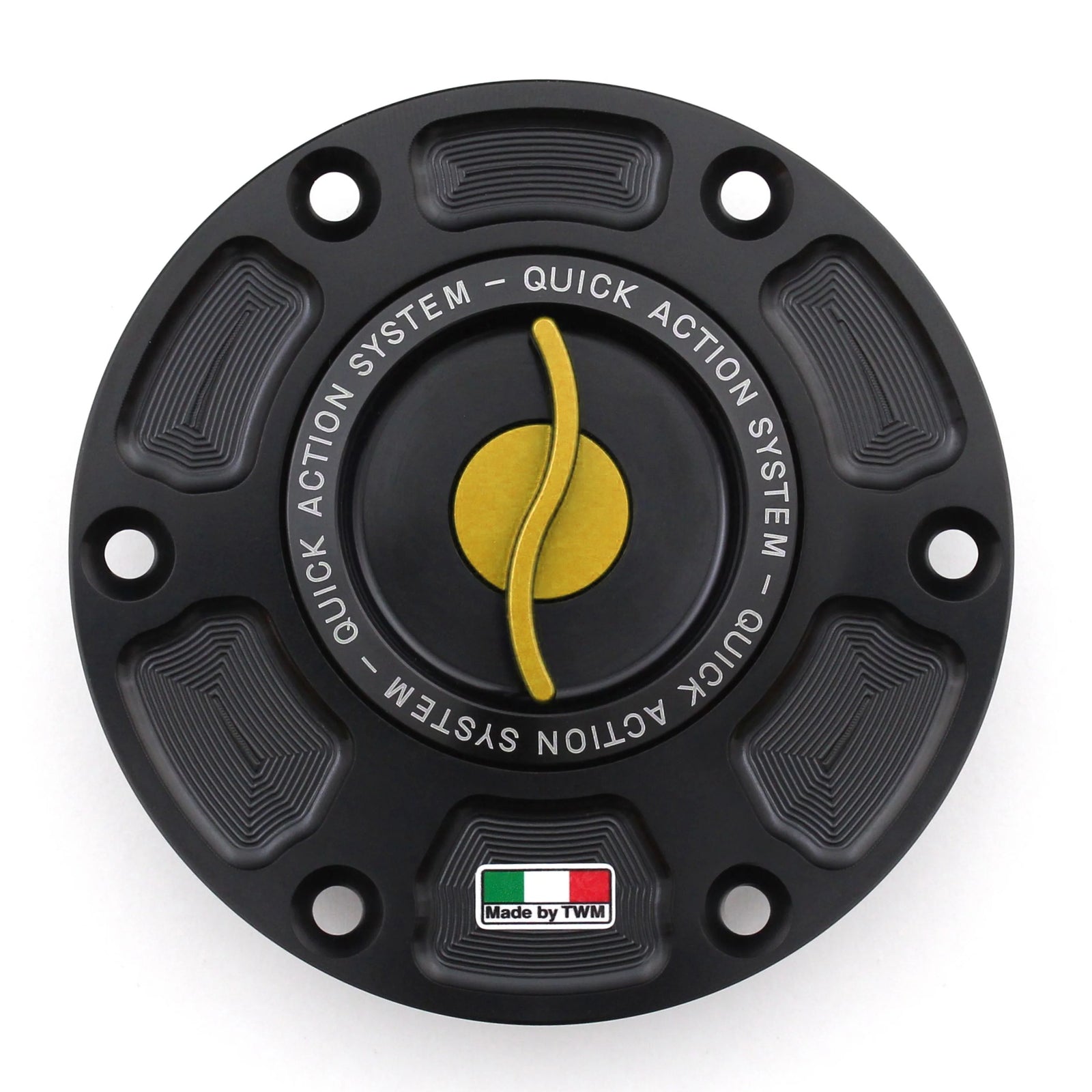 TWM CNC Aluminum Gas Cap / Fuel Cap with Gold Center Cap for MV Agusta Motorcycles
