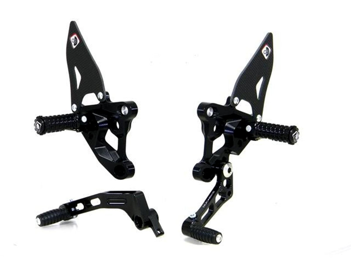 Ducabike DBK PRSBK01 SBK Adjustable Rearsets - BLACK-BLACK