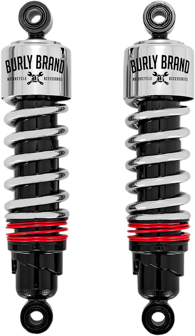 Burly Brand Slammer Plus Shocks - 10.5" - Chrome - FLH