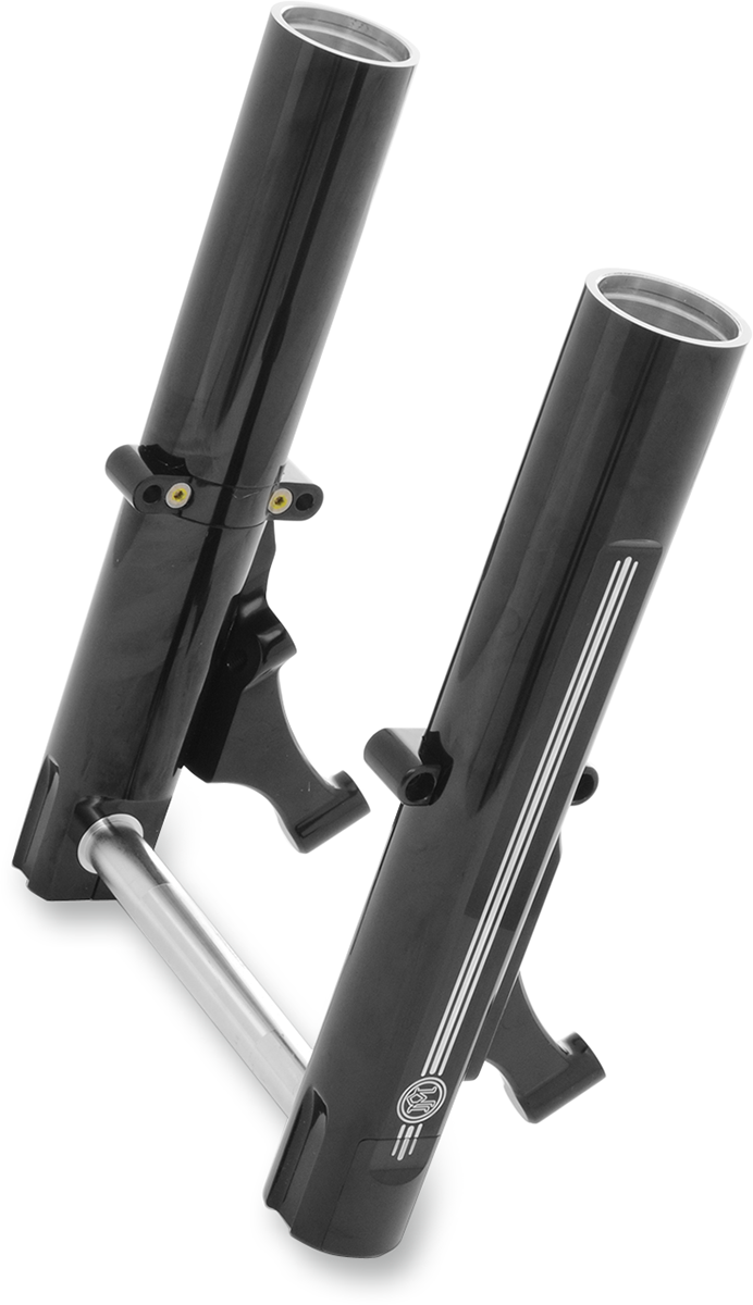 Performance Machine (PM) Fork Leg Kit - Black - Lower - Dual Disc - Contrast Cut - '14-'20 FL