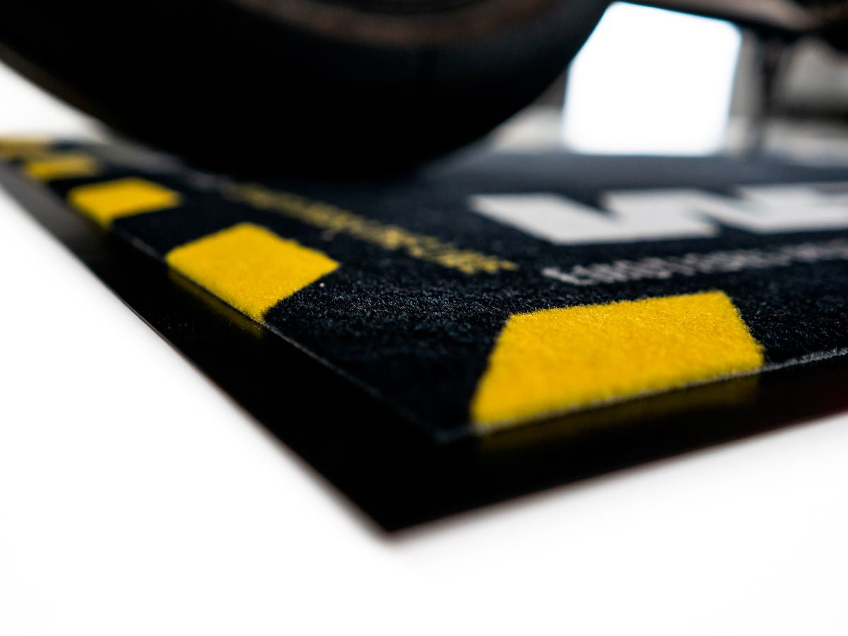 WRS Original Rectangular Motorcycle Carpet With "Caution Strong Emotions" Words