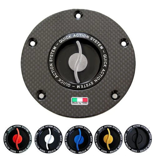 TWM Quick Action Carbon Fiber Gas Cap For KTM - TKTMFP.02 - Silver