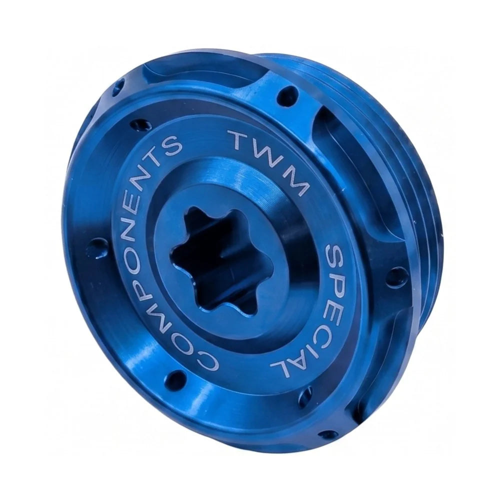 TWM CNC Aluminum Timing Inspection Plug in Blue for BMW Motorcycles - CAMBMW.01.B