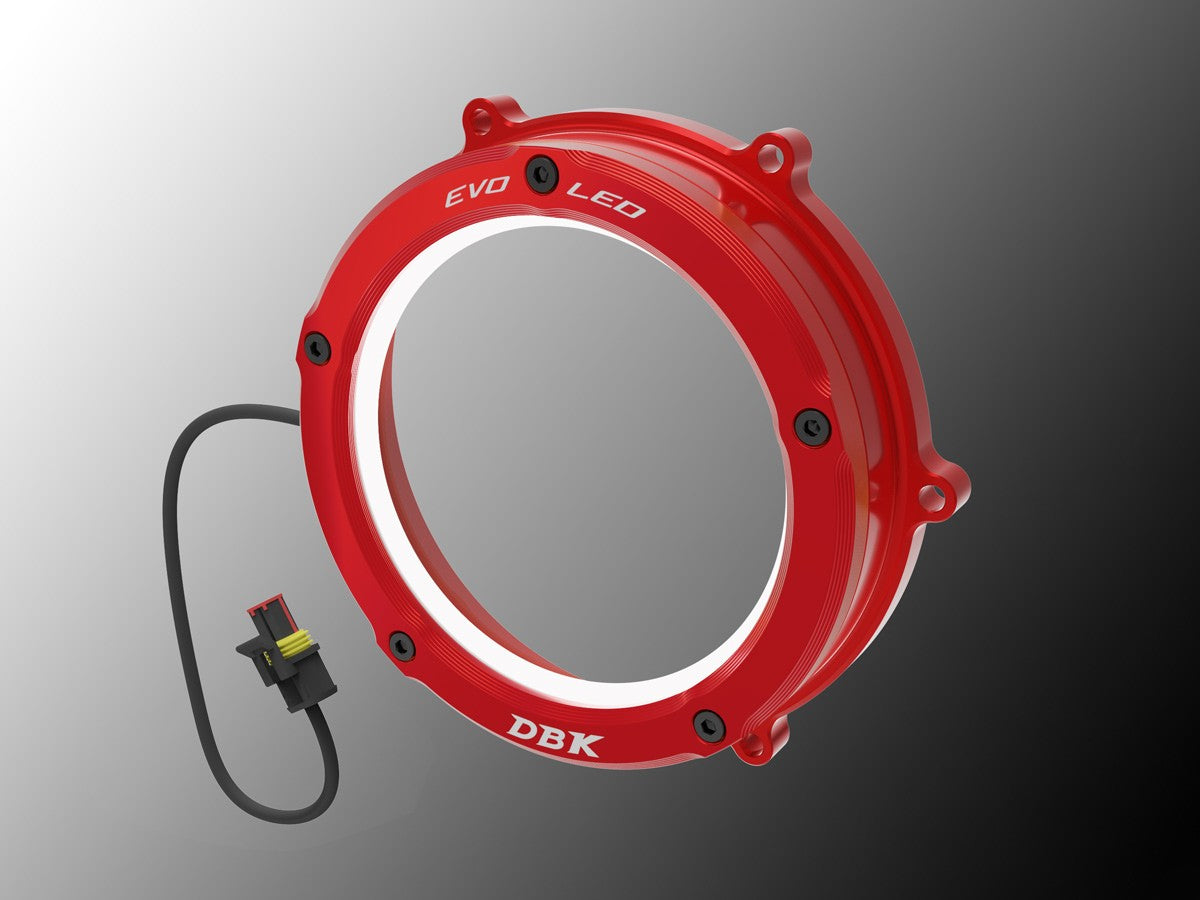 Ducabike DBK CCV4L01 Evo LED Clear Clutch Cover - BLACK-RED