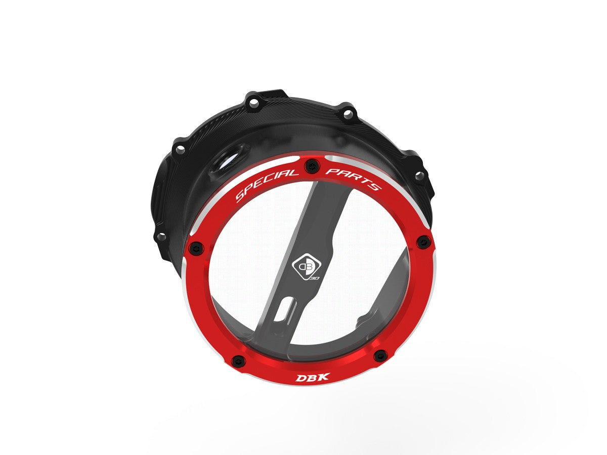 Ducabike DBK Ccdv19 Triumph 765 Clear Clutch Cover Oil Bath 3D-EVO - BLACK-RED