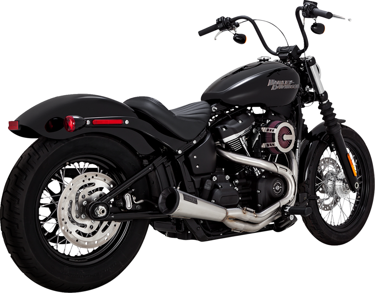 Vance & Hines 2-Into-1 Upsweep Exhaust System - Brushed - Stainless Steel