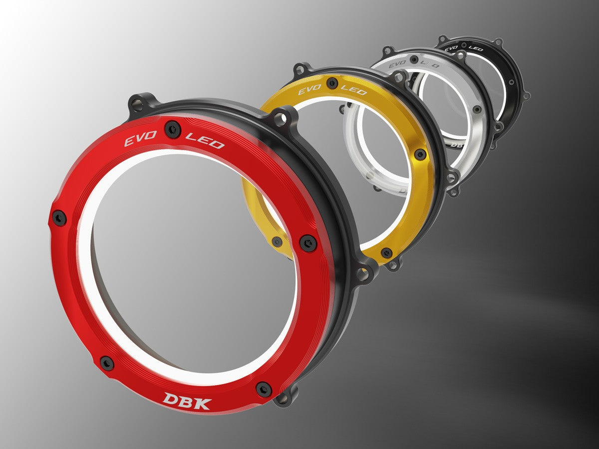 Ducabike DBK CCV4L01 Evo LED Clear Clutch Cover - BLACK-RED