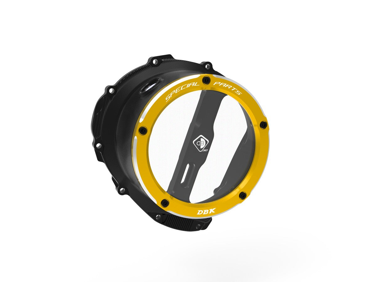 Ducabike DBK Ccdv19 Triumph 765 Clear Clutch Cover Oil Bath 3D-EVO - BLACK-GOLD