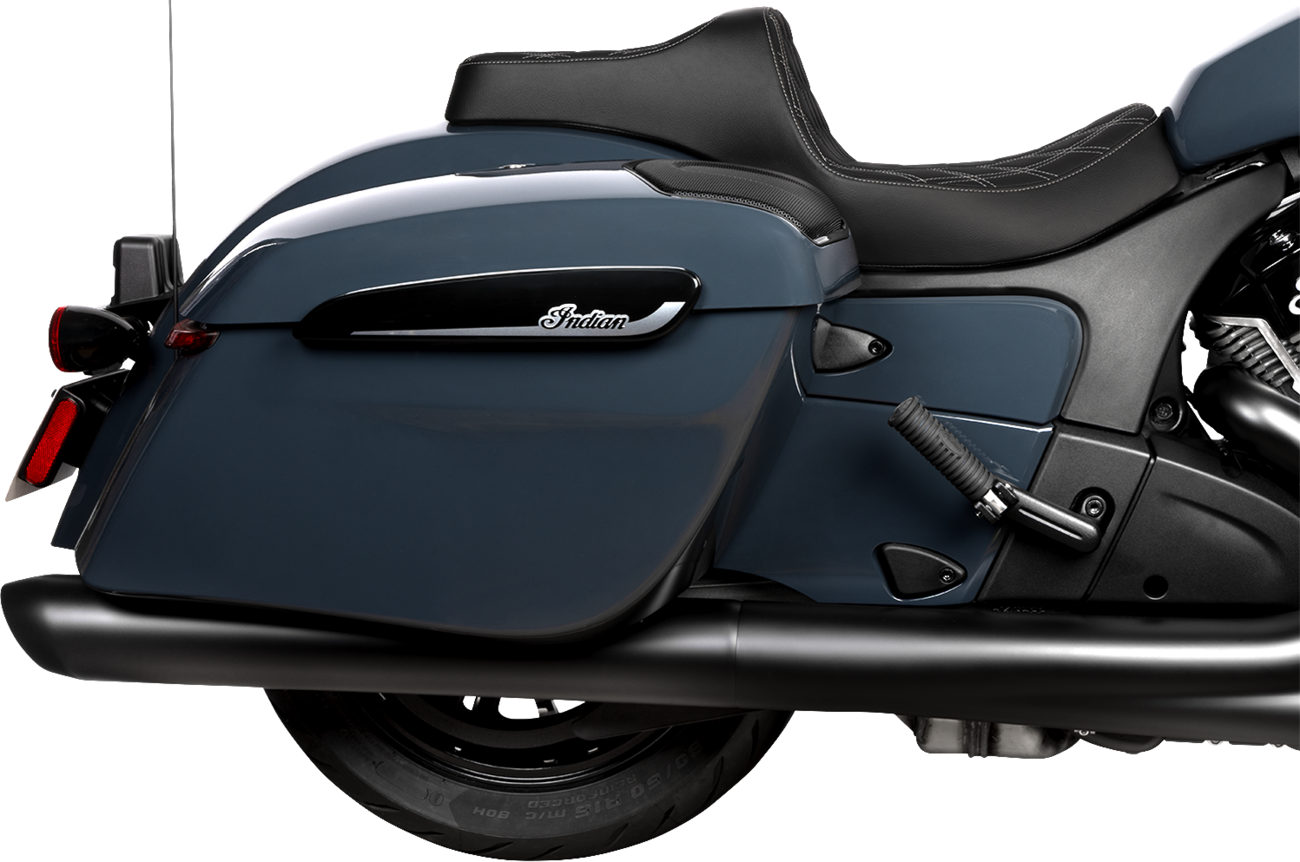 Drag Specialties Seats Predator III 2-Up Seat - Vinyl - Double Diamond - Silver Stitch - Chieftain '25/Challenger '20-'25