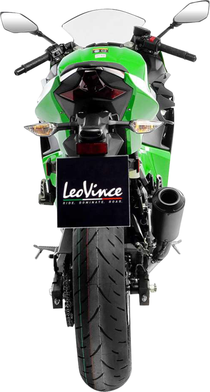 LeoVince LV-10 Slip-On Muffler - Full Black Stainless Steel - Ninja 400/500
