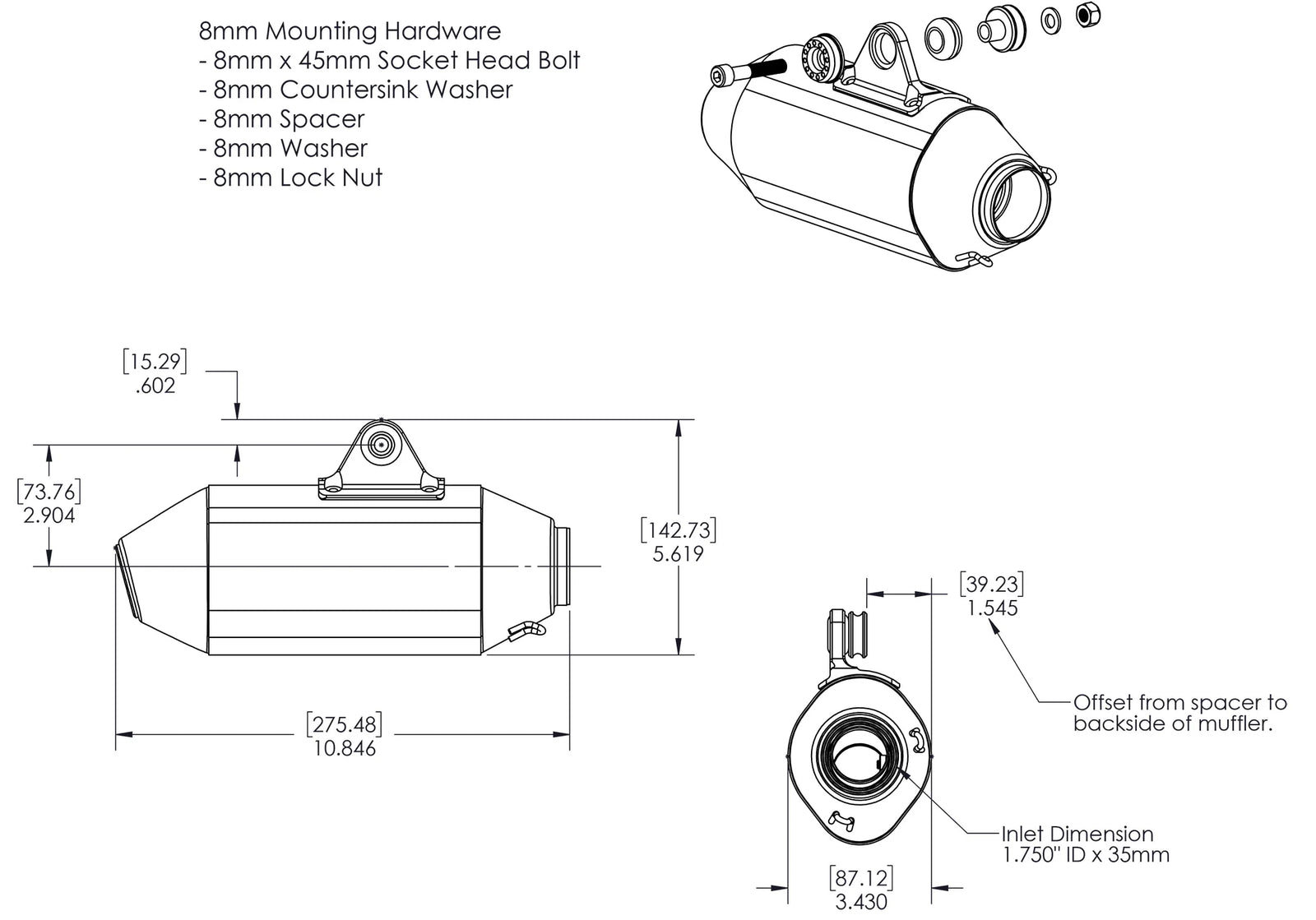 Yoshimura Builder Series RS-2 Mini Muffler Kit
