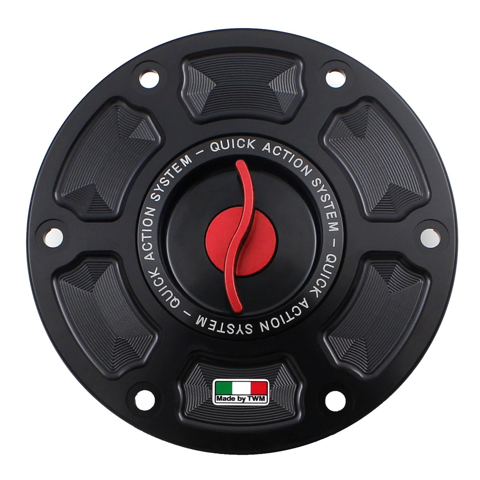 TWM CNC Aluminum Gas Cap / Fuel Cap with Red Center Cap for KTM Motorcycles
