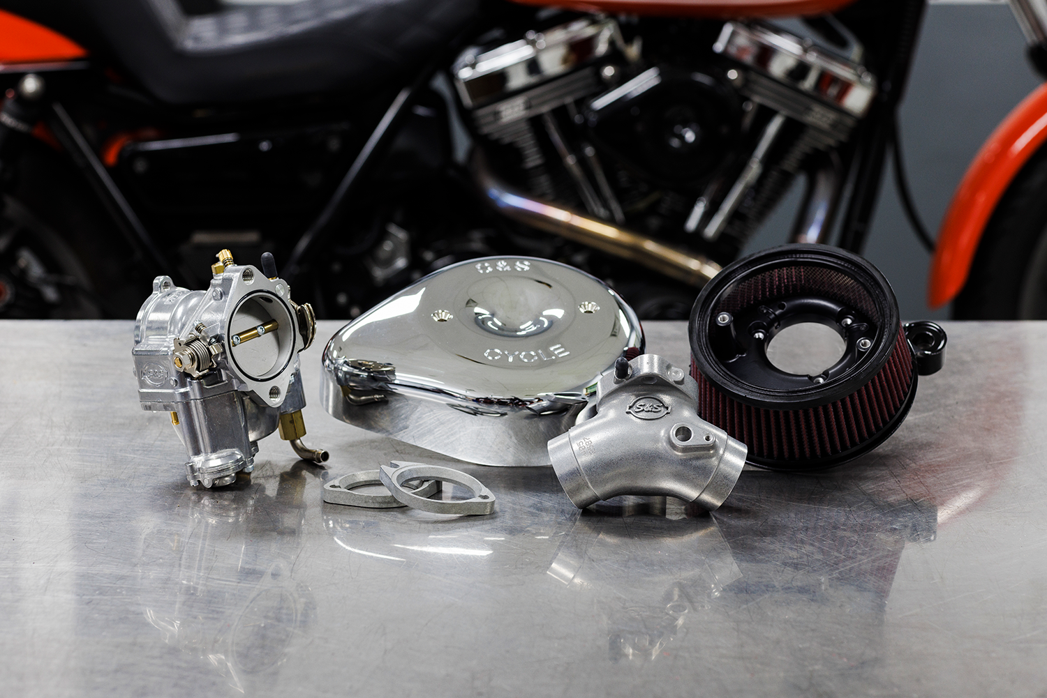 S&S Cycle Super E Carburetor With Stealth Air Cleaner Kit - Chrome - Evolution Big Twin