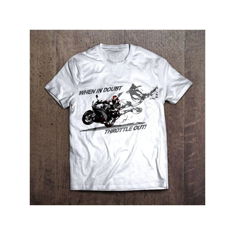 Lussomoto When In Doubt Throttle Out T-Shirts - Medium / Crew Neck