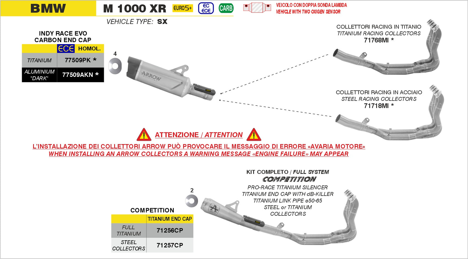 Arrow 71257CP Competition Full System - Assembly Diagram