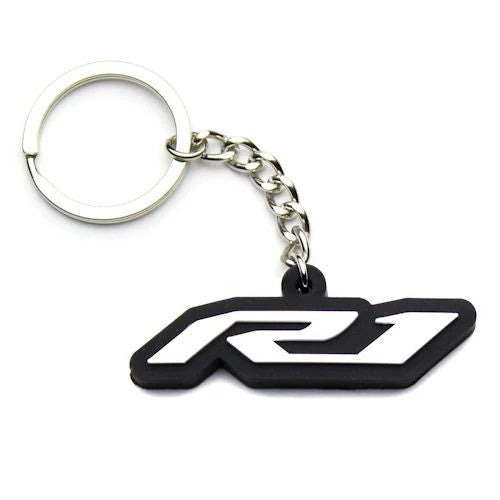 SBR R1 Soft Rubber Key Chain - White